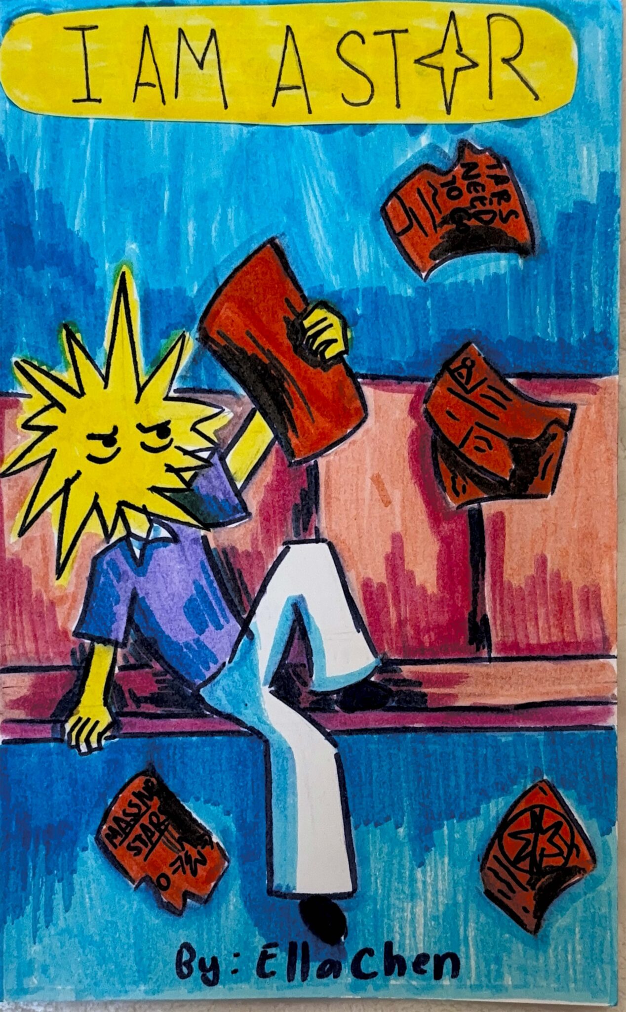 Illustrated comic cover for I Am A Star.