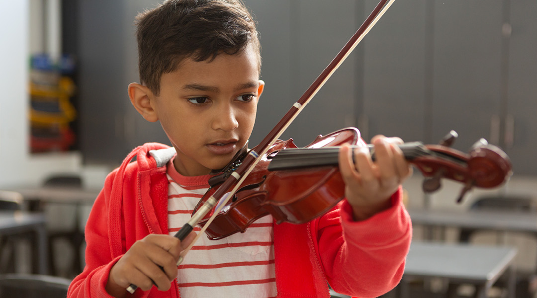 A child playing violin.