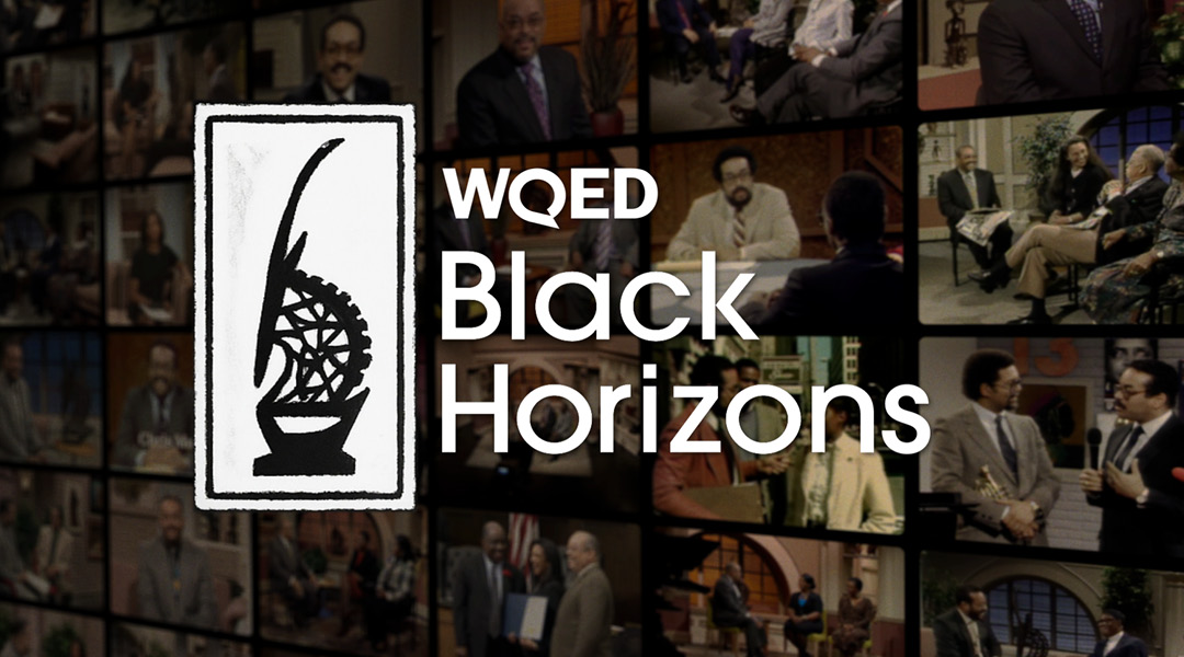 Logo for WQED Black Horizons on background of screenshots from tv programs.