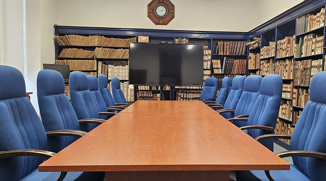 A reserved meeting room at Carnegie Library of Pittsburgh