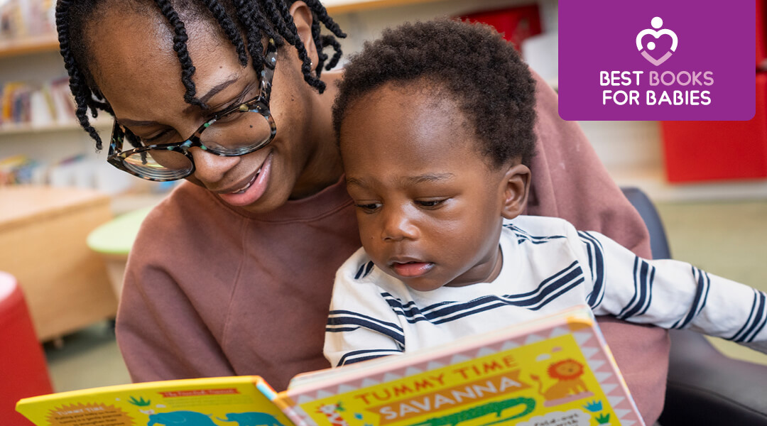 Caregiver reads to a child