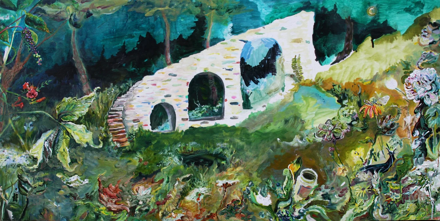 Artwork of Taylor Raye - a bridge with nature and trash